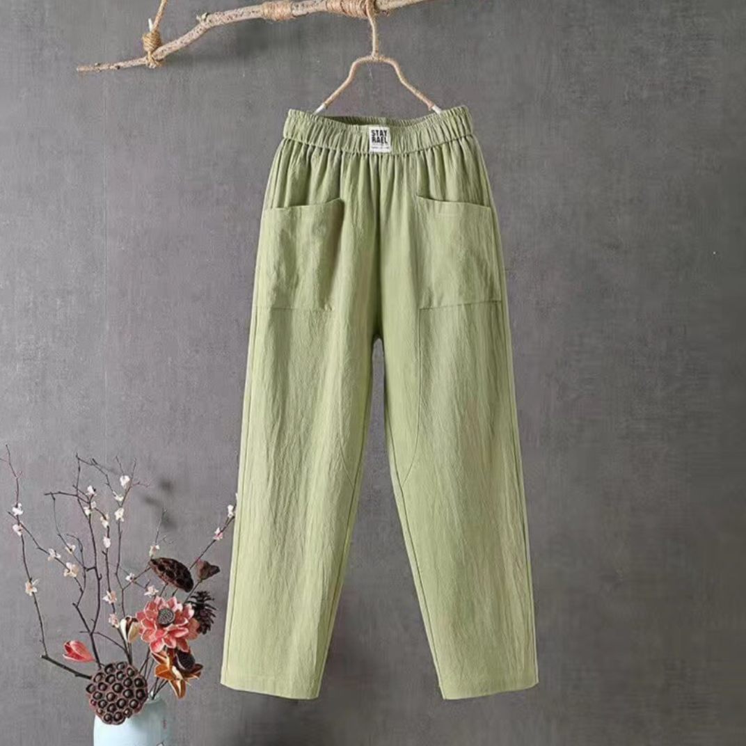 Pantalon Décontracté à Taille Élastique avec Poches pour Femme | Idéal pour les Journées Chaudes