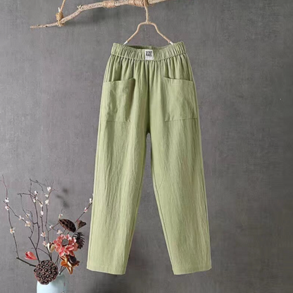 Pantalon Décontracté à Taille Élastique avec Poches pour Femme | Idéal pour les Journées Chaudes