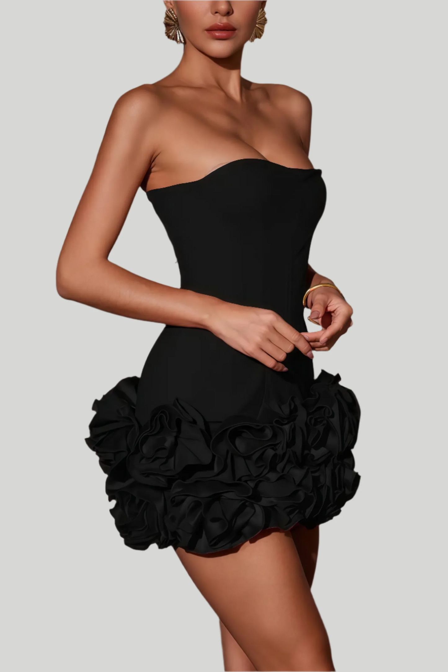 Robe Mini Bustier avec Ourlet à Motif Floral pour Femme | Idéale pour l'Été et les Sorties Décontractées