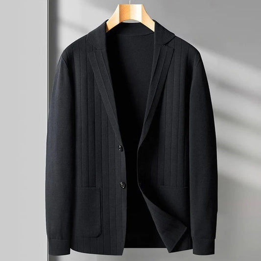 Blazer à Rayures Fines avec Col à Revers pour Homme | Idéal pour Bureau et Occasions Formelles
