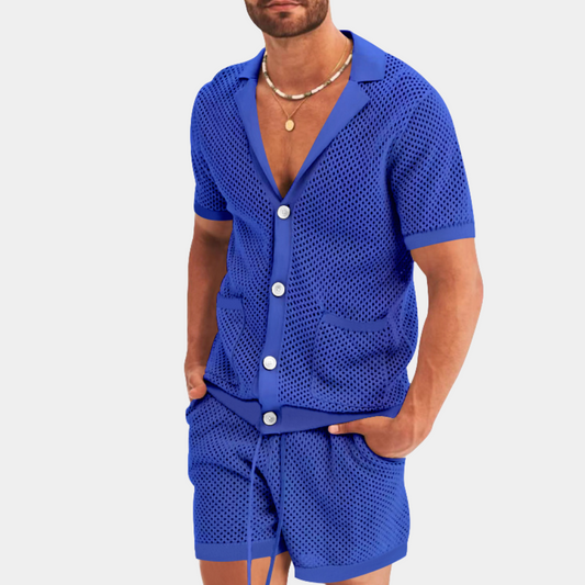 Ensemble Chemise à Manches Courtes et Short à Cordon pour Homme | Idéal Pour Les Activités Quotidiennes