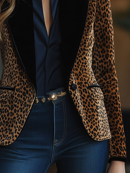Blazer À Imprimé Léopard Avec Coupe Ample Pour Femme | Idéal Pour Les Sorties Et Le Quotidien