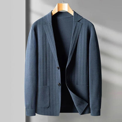 Blazer à Rayures Fines avec Col à Revers pour Homme | Idéal pour Bureau et Occasions Formelles