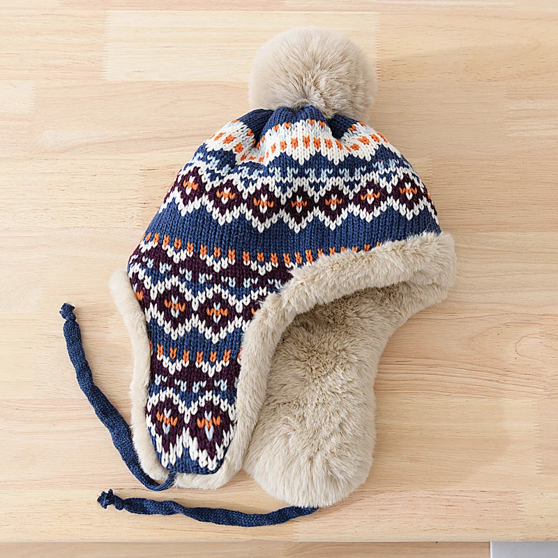 Bonnet d’Hiver avec Pompon et Cache-Oreilles pour Adultes | Idéal pour les Journées Froides