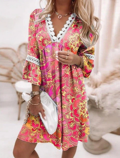Robe Décontractée à Broderies pour Femme | Idéale pour Été et Vacances à la Plage