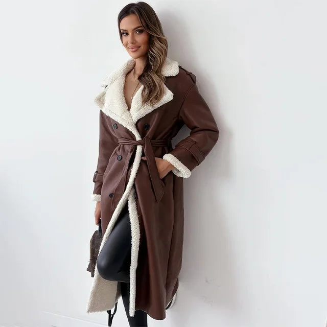 Manteau Long Matelassé avec Fermeture à Boutons pour Femme | Idéal par Temps Froid