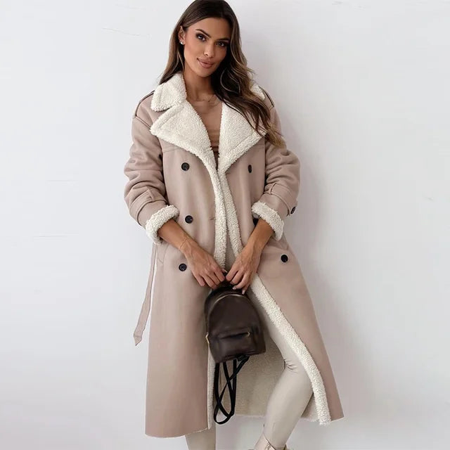 Manteau Long Matelassé avec Fermeture à Boutons pour Femme | Idéal par Temps Froid