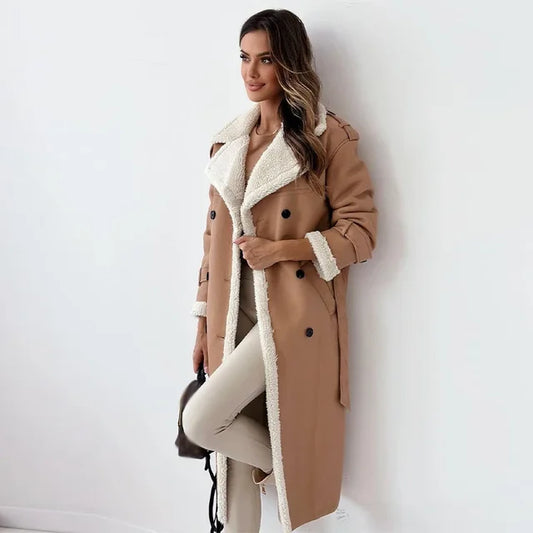 Manteau Long Matelassé avec Fermeture à Boutons pour Femme | Idéal par Temps Froid