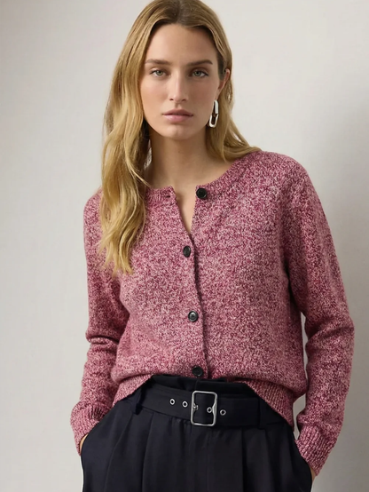 Cardigan boutonné à col rond pour femme | Idéal pour l’automne et le quotidien