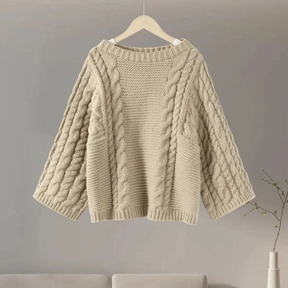 Pull À Col Rond En Maille Torsadée Pour Femmes | Idéal Pour Un Usage Quotidien