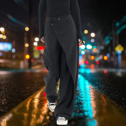 Pantalon Large Asymétrique pour Femme | Idéal pour le Travail et les Sorties