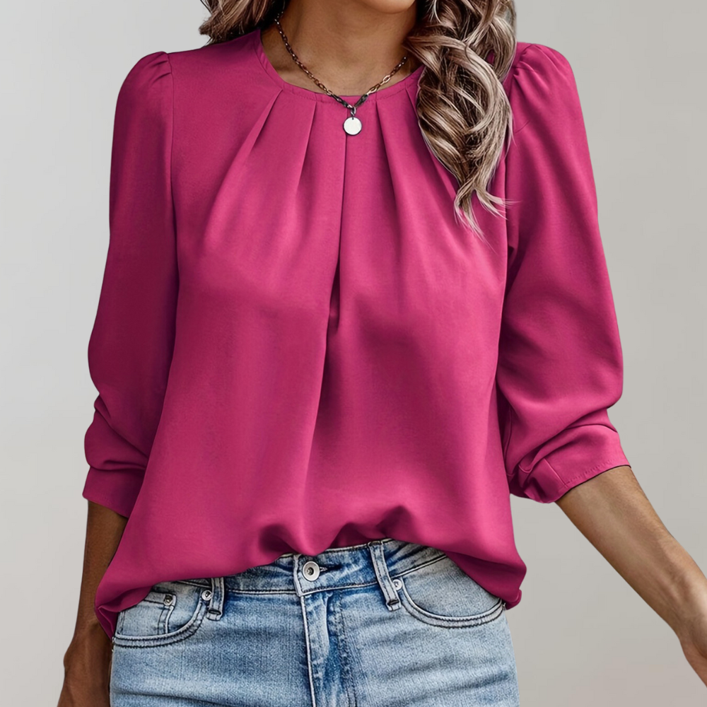 Blouse À Manches Bouffantes Avec Plis Pour Femme | Idéale Pour Un Usage Quotidien