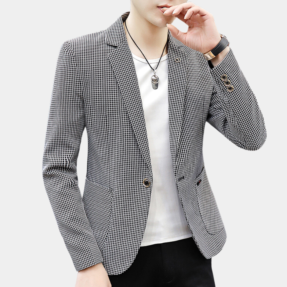 Blazer À Carreaux Pour Homme Avec Boutons Et Poches | Idéal Pour Usage Professionnel Et Quotidien