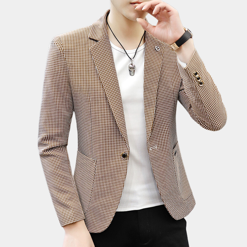 Blazer À Carreaux Pour Homme Avec Boutons Et Poches | Idéal Pour Usage Professionnel Et Quotidien