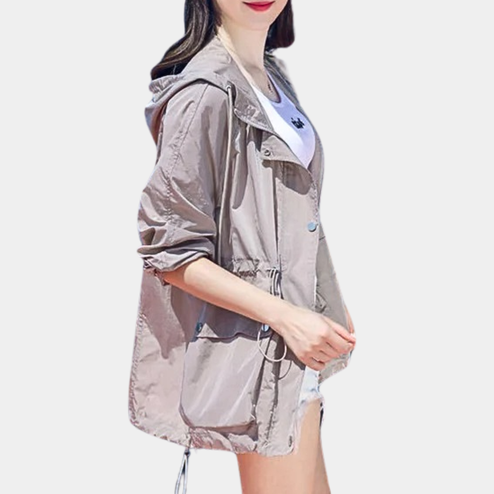 Veste Légère À Capuche Avec Poches Fonctionnelles Pour Femme | Idéale Pour Les Sorties Quotidiennes Et Les Voyages Estivaux