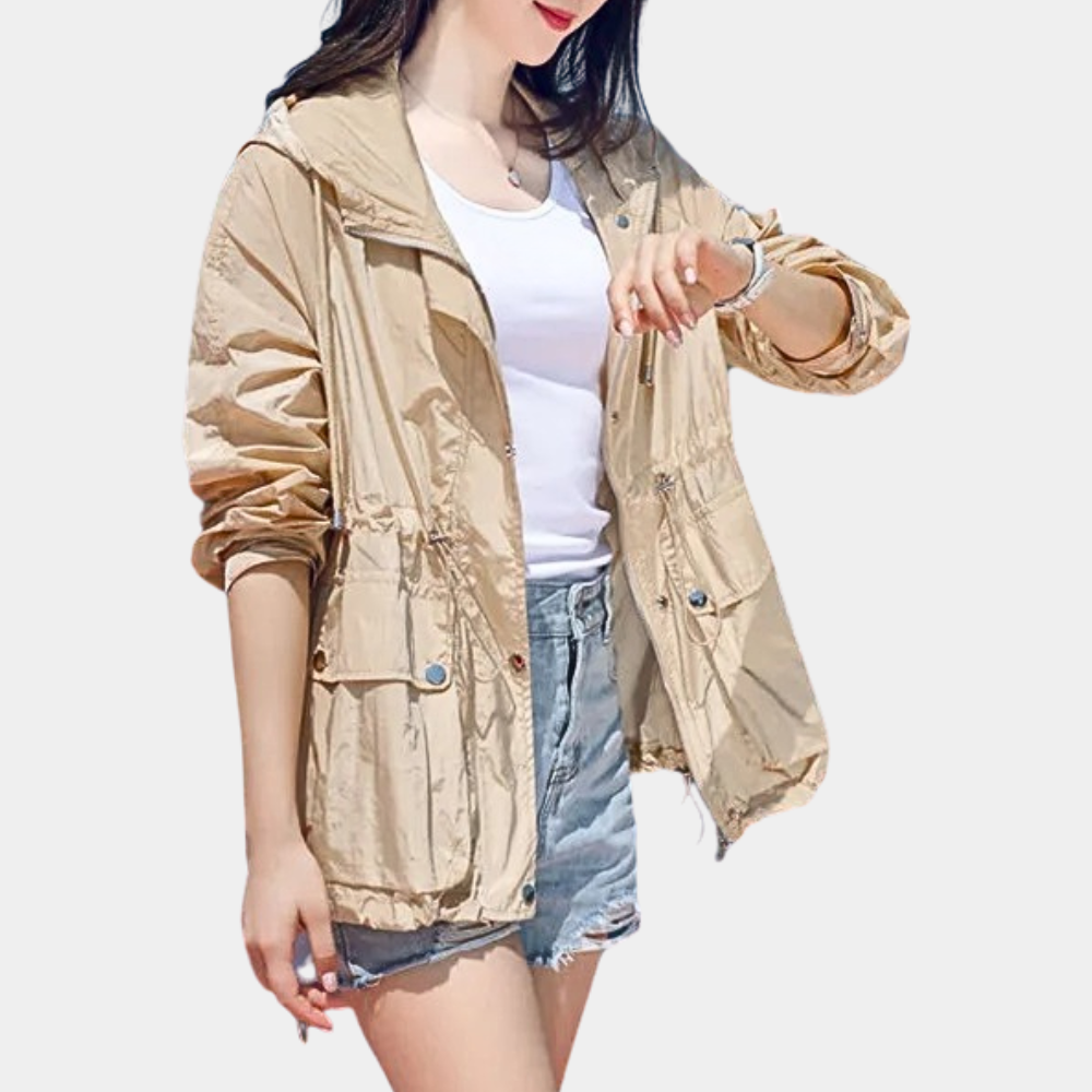 Veste Légère À Capuche Avec Poches Fonctionnelles Pour Femme | Idéale Pour Les Sorties Quotidiennes Et Les Voyages Estivaux