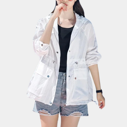Veste Légère À Capuche Avec Poches Fonctionnelles Pour Femme | Idéale Pour Les Sorties Quotidiennes Et Les Voyages Estivaux