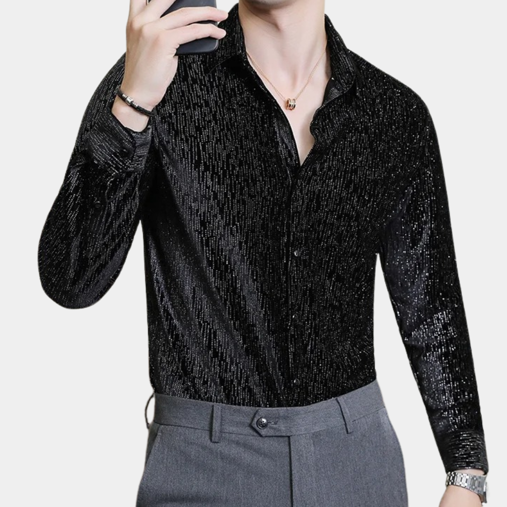 Chemise À Manches Longues À Motif Pour Homme | Idéale Pour Les Sorties Et Événements