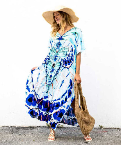 Caftan Ample à Coupe Fluide pour Femme | Idéal pour les Journées Décontractées et les Sorties Estivales