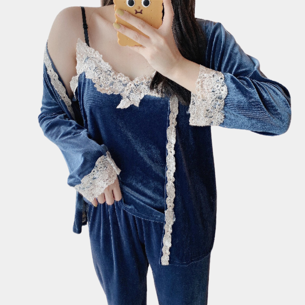 Ensemble De Pyjama 2 Pièces avec Détails En Dentelle pour Femme | Idéal pour Les Soirées À La Maison