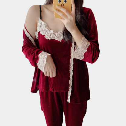 Ensemble De Pyjama 2 Pièces avec Détails En Dentelle pour Femme | Idéal pour Les Soirées À La Maison