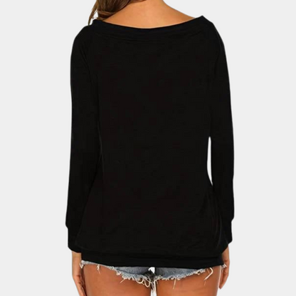 Blouse À Encolure Dégagée Et Manches Longues Pour Femme | Idéale Pour Un Usage Quotidien