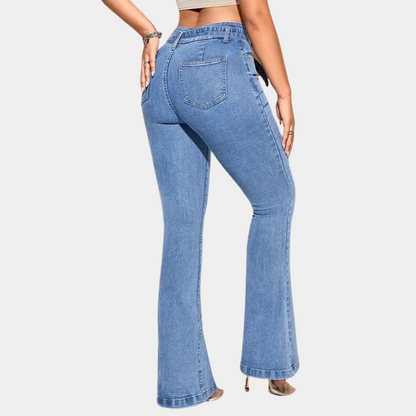 Jean Femme à Taille Haute avec Jambes Larges | Idéal pour un Usage Quotidien
