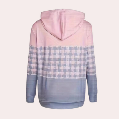 Sweat À Capuche Motif Carreaux avec Col Large pour Femmes | Idéal pour La Mi-Saison