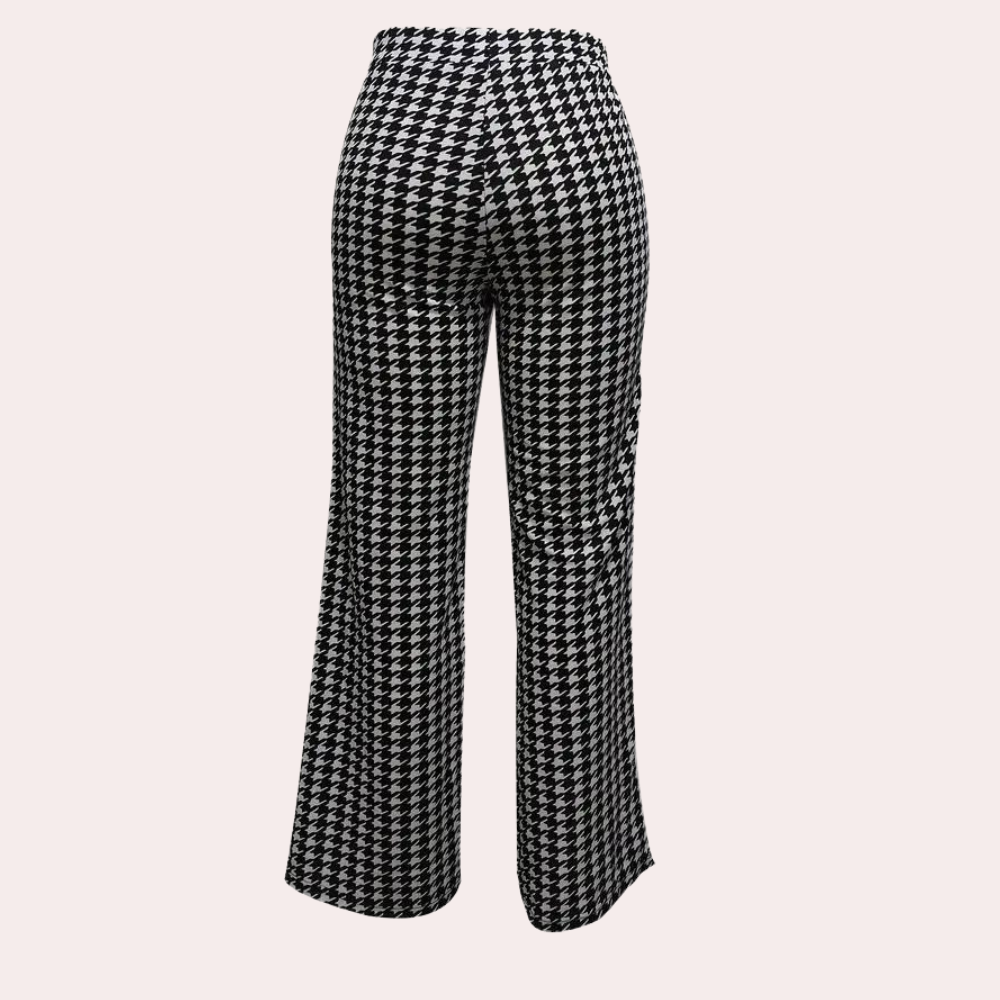 Pantalon à Motif Pied-de-Poule pour Femme | Idéal pour le Bureau et les Occasions Formelles