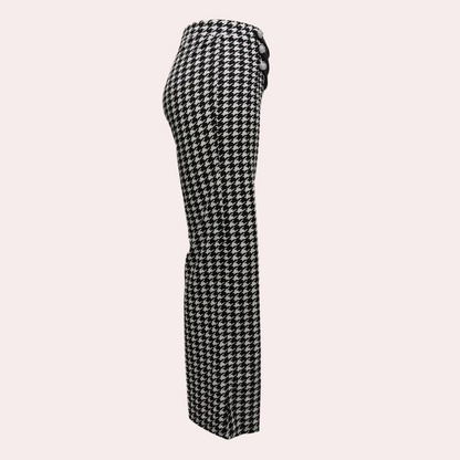 Pantalon à Motif Pied-de-Poule pour Femme | Idéal pour le Bureau et les Occasions Formelles