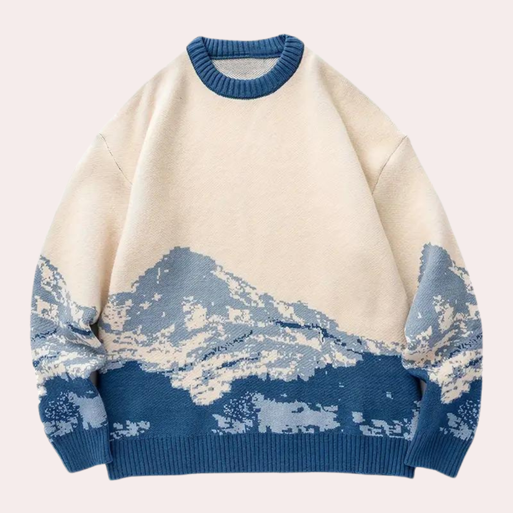 Pull À Motif Paysage Montagne Pour Homme | Idéal Pour Les Journées Fraîches