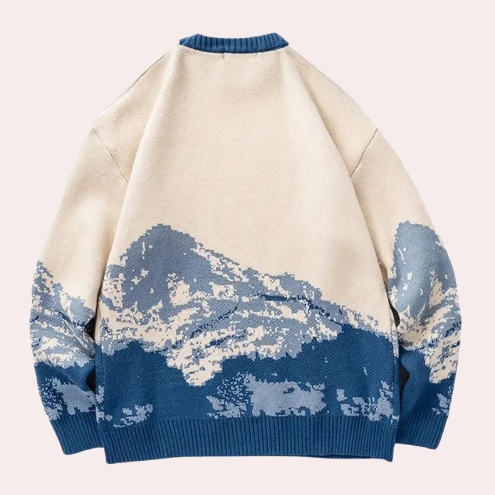 Pull À Motif Paysage Montagne Pour Homme | Idéal Pour Les Journées Fraîches
