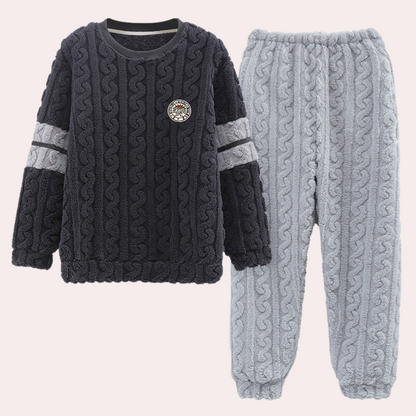 Ensemble Pyjama Hiver pour Homme avec Haut À Manches Longues Et Pantalon | Idéal pour Les Soirées À La Maison