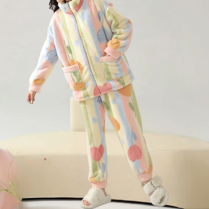 Ensemble De Pyjama 2 Pièces À Motifs Multicolores pour Femme | Idéal pour Les Soirées À La Maison