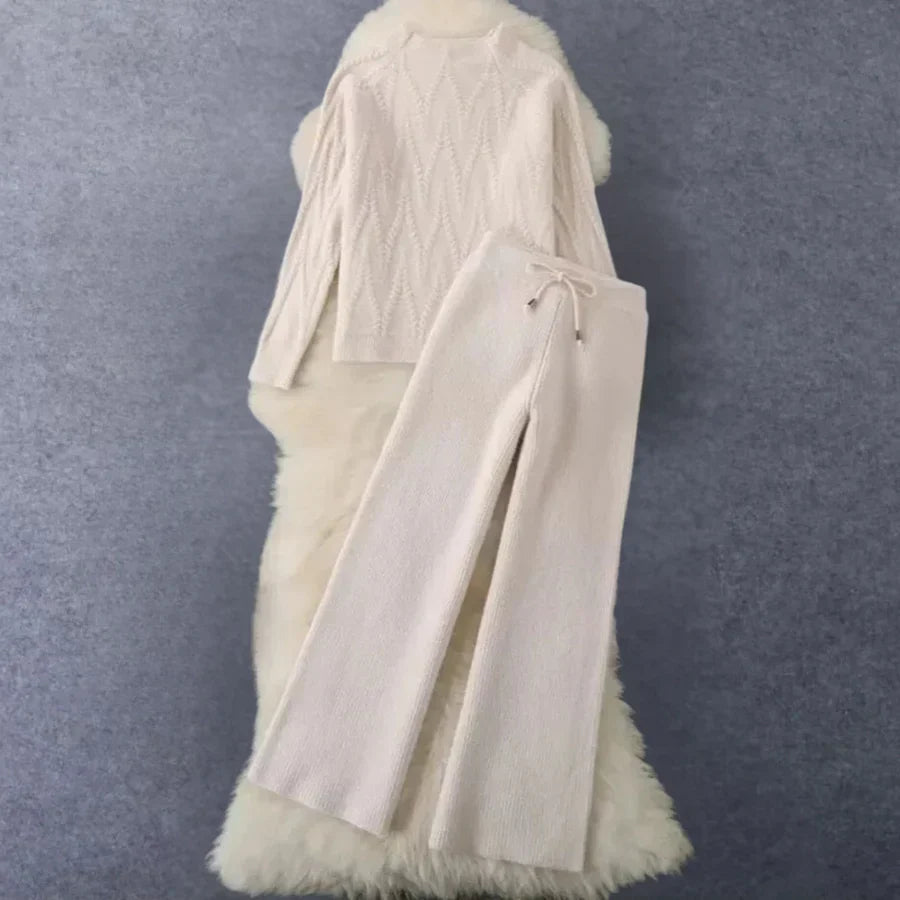 Ensemble Deux Pièces en Maille avec Haut et Bas Assortis pour Femme | Idéal pour un Usage Quotidien