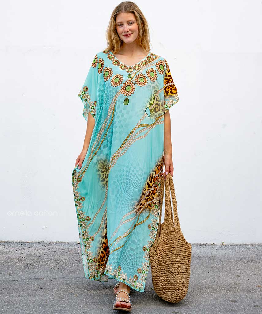Caftan Ample à Coupe Fluide pour Femme | Idéal pour les Journées Décontractées et les Sorties Estivales