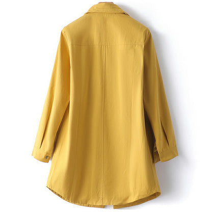 Trench-Coat Midi Avec Col Montant Et Manches Longues Pour Femmes | Idéal Pour Les Saisons Fraîches