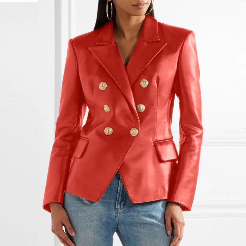 Blazer à Double Boutonnage avec Revers Classiques pour Femmes | Idéal pour Tenues Professionnelles et Quotidiennes