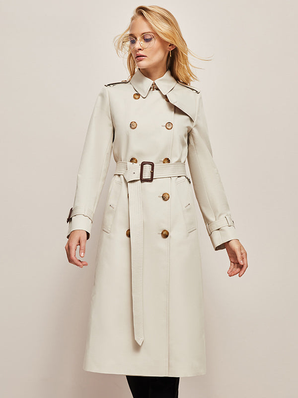 Manteau Trench Long avec Fermeture à Double Boutonnage pour Adultes | Idéal pour Mi-Saison