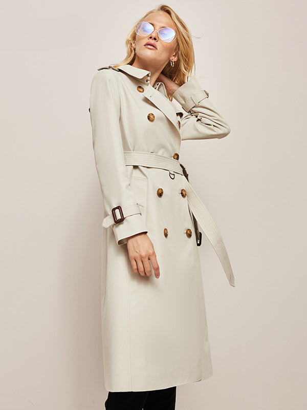 Manteau Trench Long avec Fermeture à Double Boutonnage pour Adultes | Idéal pour Mi-Saison