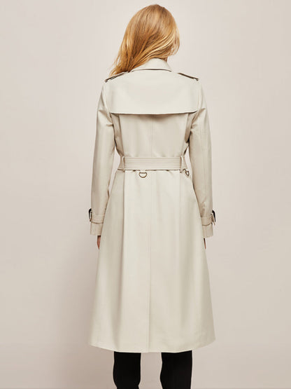Manteau Trench Long avec Fermeture à Double Boutonnage pour Adultes | Idéal pour Mi-Saison