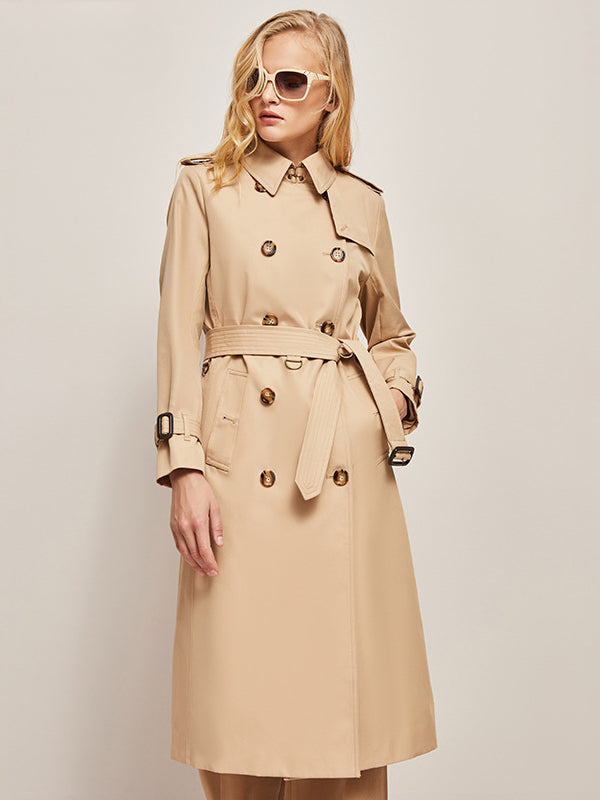 Manteau Trench Long avec Fermeture à Double Boutonnage pour Adultes | Idéal pour Mi-Saison