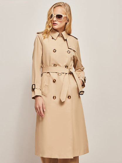 Manteau Trench Long avec Fermeture à Double Boutonnage pour Adultes | Idéal pour Mi-Saison