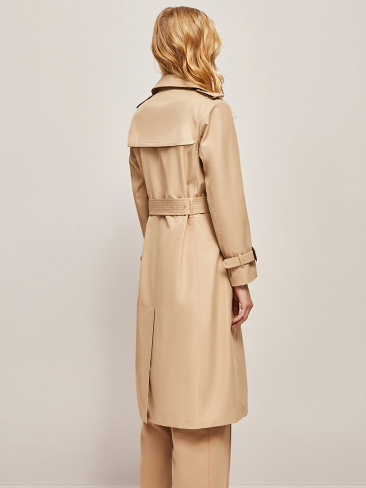 Manteau Trench Long avec Fermeture à Double Boutonnage pour Adultes | Idéal pour Mi-Saison