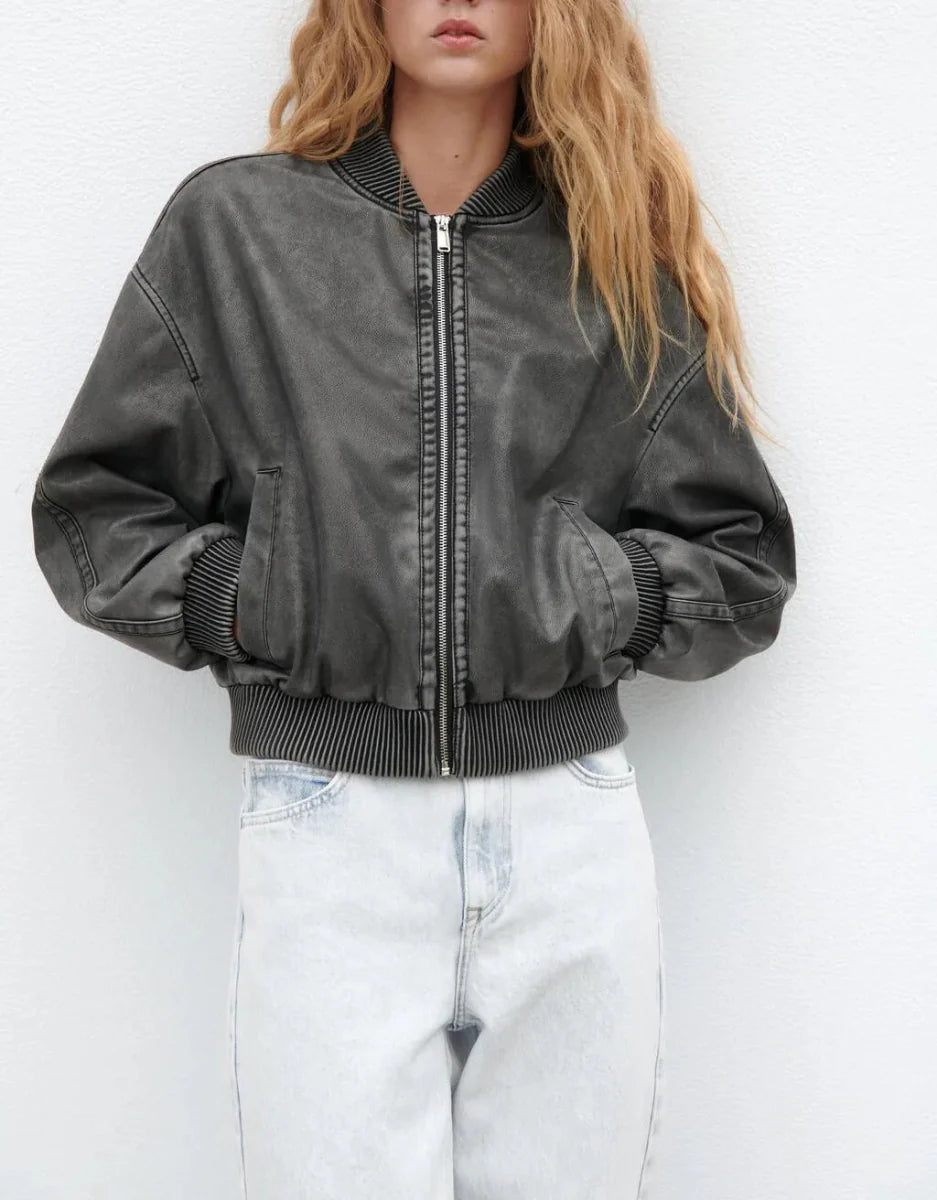Veste Bomber Avec Finitions Côtelées Et Fermeture Zippée Pour Femmes | Idéal Pour Un Usage Quotidien