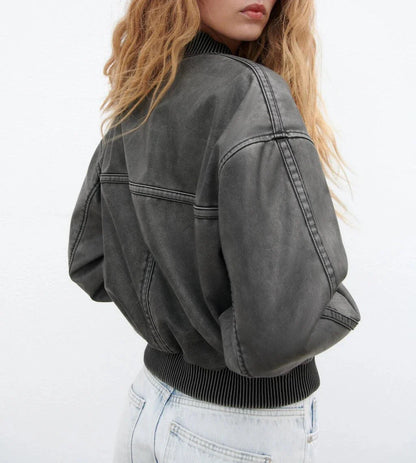 Veste Bomber Avec Finitions Côtelées Et Fermeture Zippée Pour Femmes | Idéal Pour Un Usage Quotidien