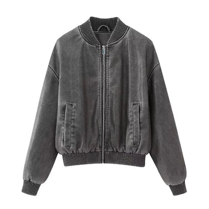Veste Bomber Avec Finitions Côtelées Et Fermeture Zippée Pour Femmes | Idéal Pour Un Usage Quotidien