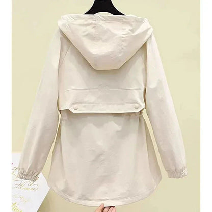 Trenchcoat Avec Capuche Et Cordon À Taille Réglable Pour Femmes | Idéal Pour Le Printemps Et L’Automne
