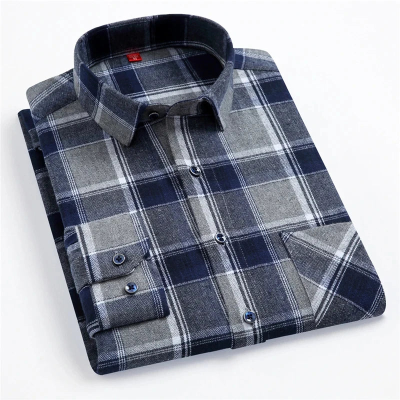 Chemise à carreaux manches longues pour hommes