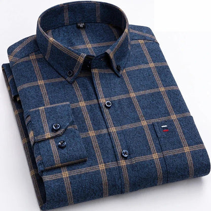 Chemise à carreaux manches longues pour hommes